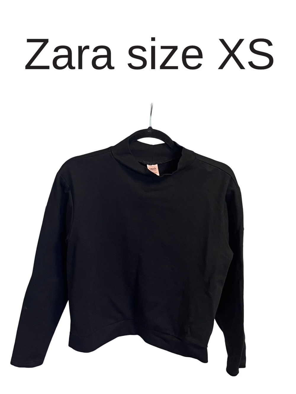 Zara black Crewneck top Classic Minimal Style